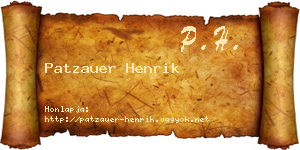 Patzauer Henrik névjegykártya